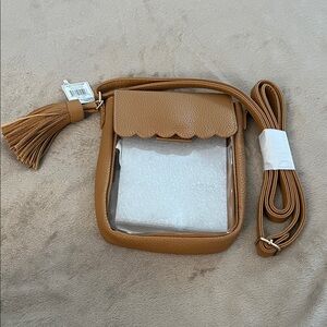 NWT Clear Crossbody Bag with Tassel
